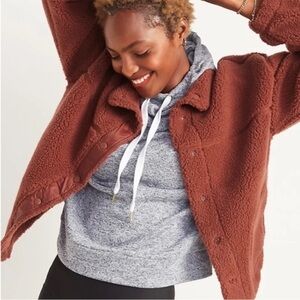 Old Navy Fall Teddy Jacket in Warm Rust